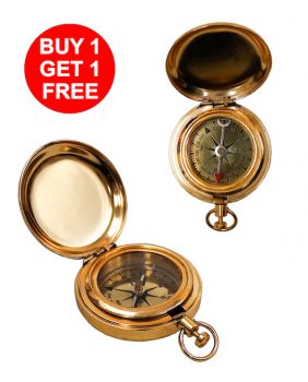 BR4842GX - 2 pcs Gold Plated Dalvey Style Compass 